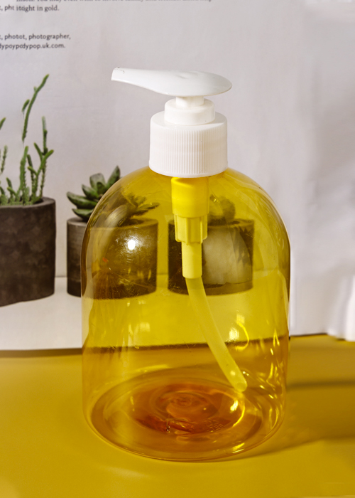 500ml PET透明圆形矮胖凝胶洗手液乳液泵瓶